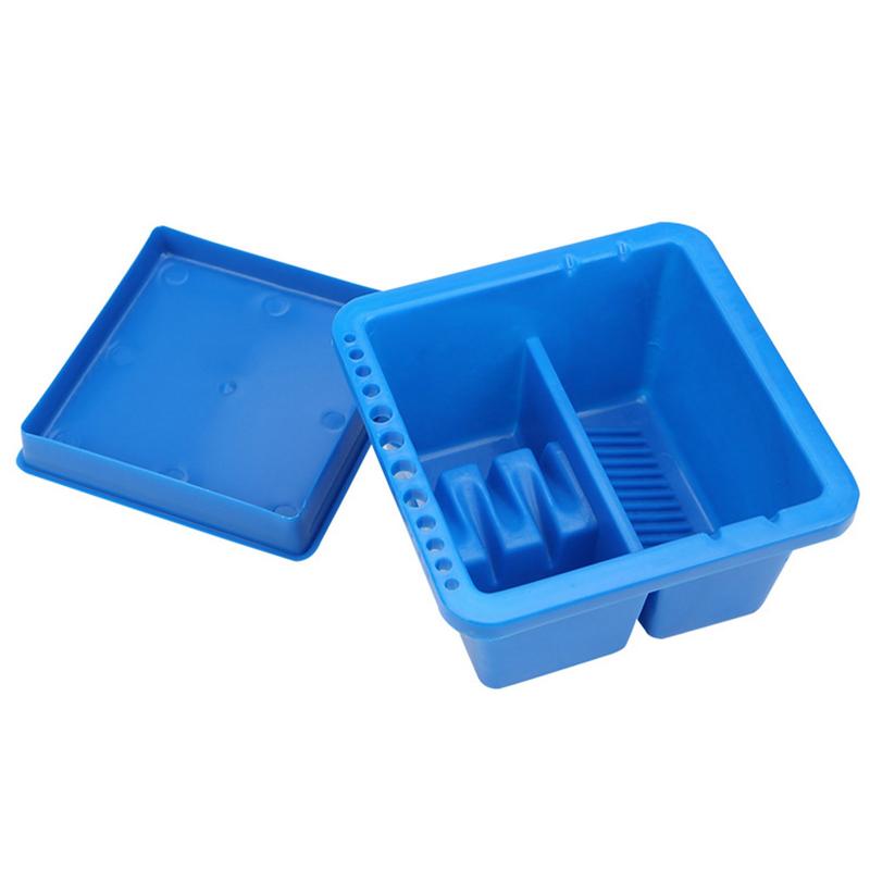 Brush Washer For Painting 12 Holes Tabletop Oil Paint Brush Basin Space Saving Brush Washer With Scrubbing Board Square Makeup