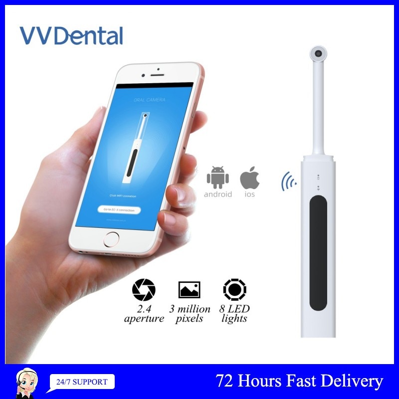 VV DENTAL 300W Pixel Wireless Wifi Visual Dental Camera 8 LED Lights Oral Dental Endoscope For Oral Examination