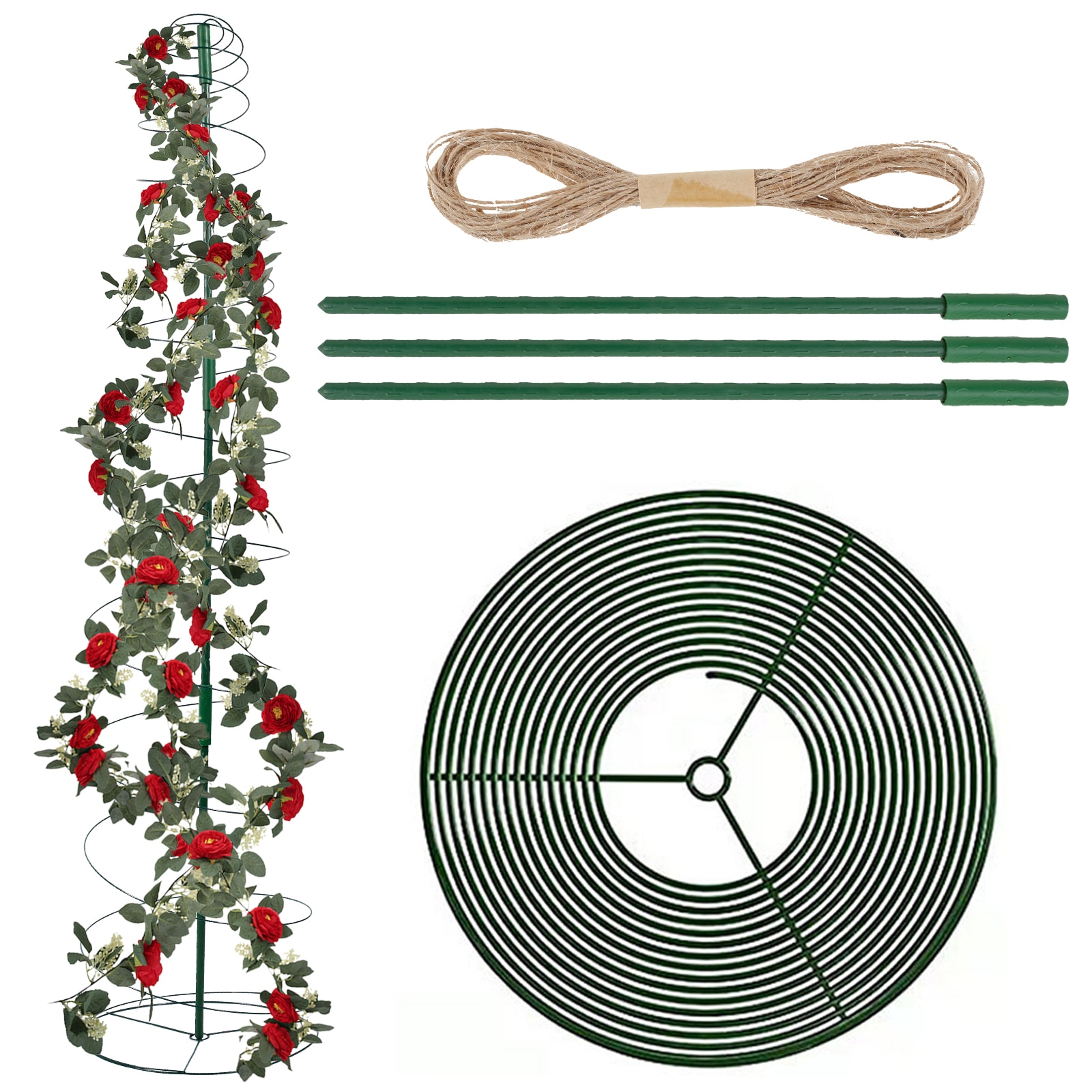 New Spiral Plant Support Stretchable Vegetable Support Stakes Rustproof Tomato Grow Support Cage Ring Extendable Climbing Plants