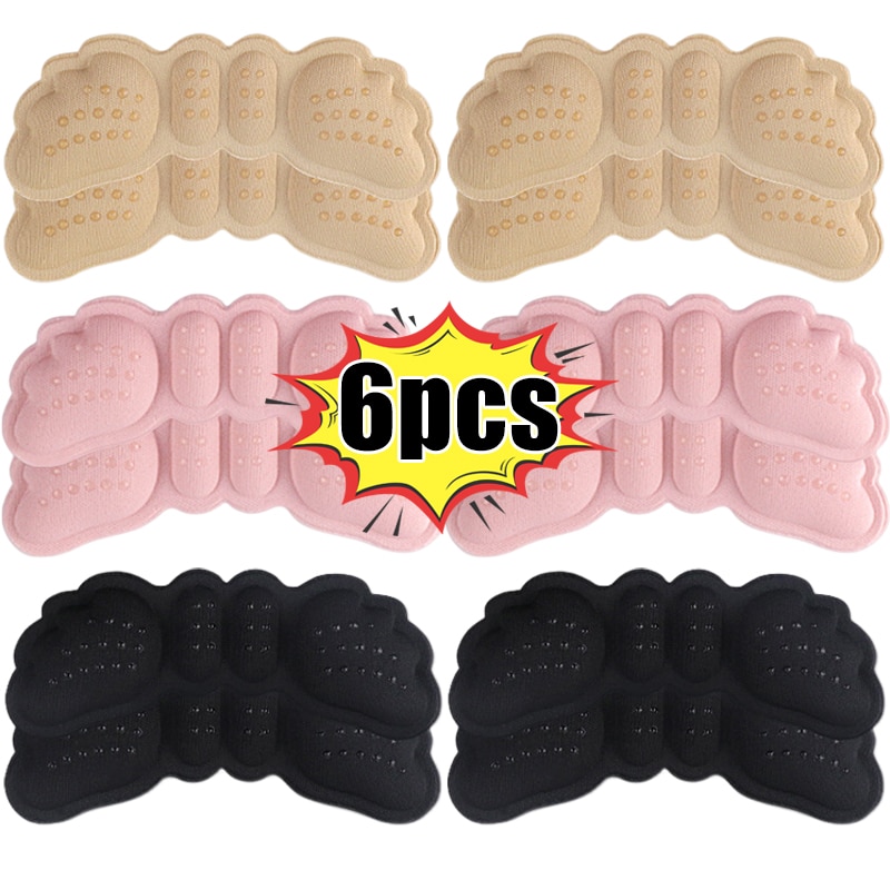 6pcs High Heel Insoles Butterfly Adjust Size Heel Liner Grips Protector Sticker Heel Pad Foot Care Anti Keep Abreast Heel Pads