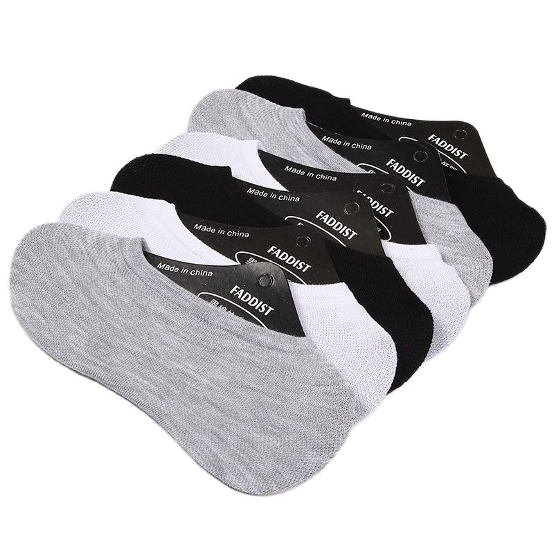 10 Pairs New Men Socks Summer Ultra-thin Solid Color Breathable Invisible Elastic No Show Low Ankle Sock Silicone Non-slip