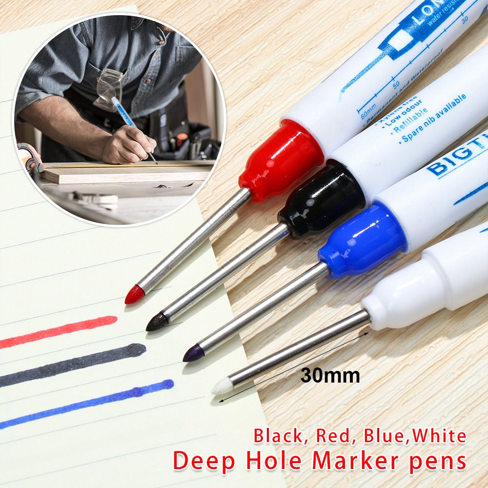 30mm Convenient Useful Woodworking Decor Craftwork Mark Tool Carpenter Pen Deep Hole Marker Pens Long Head Markers