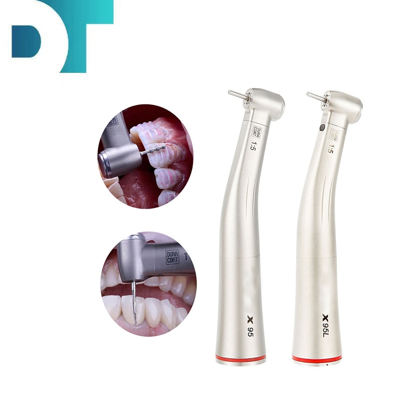 1:5 Low Speed Dental Surgical Handpiece Contra Angle Electric LED Optic Fiber Light Red Ring Dentistry Micromotor Teeth Tools