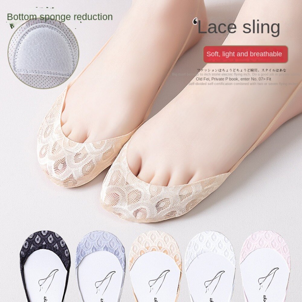 Suspender Anti-Slip Half-Palm Invisible Mesh Boat Socks Socks Ankle Socks Female Hosiery