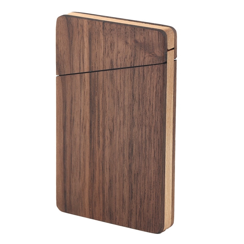 PPYY-Portable Wooden Business Card Case Men And Women Business Gift Card Holder Portable Walnut Wood