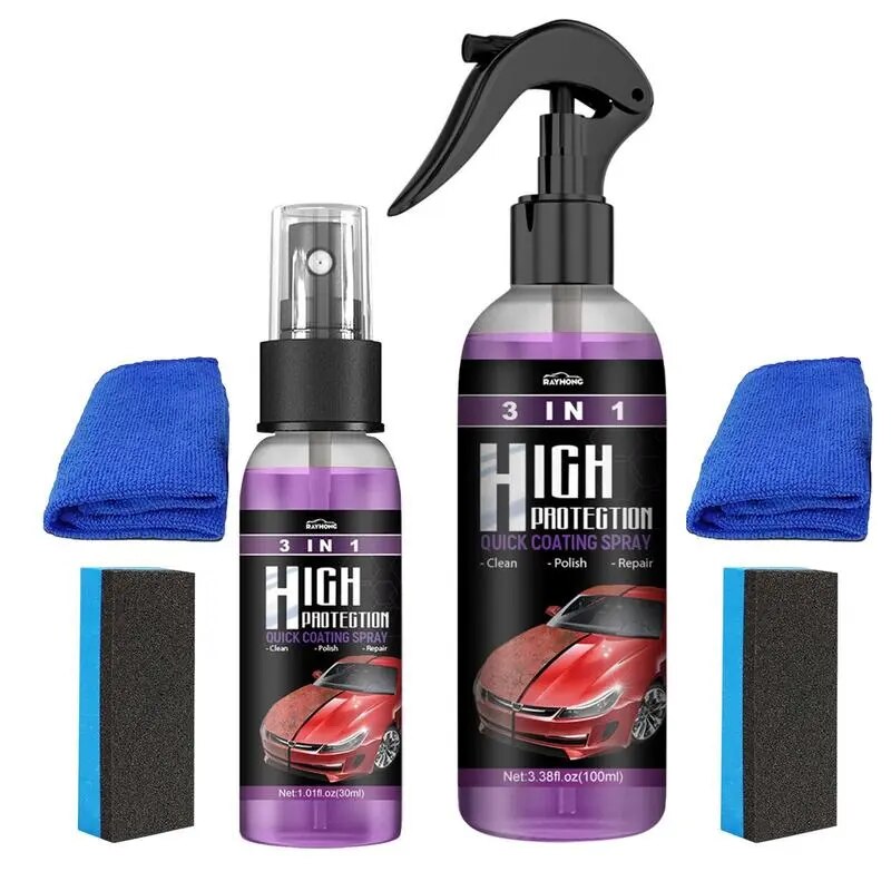 High Protection Ceramic Car Wash Fortify 3 In 1 Quick Coat Polish Sealer Spray Car Nano Ceramic Coating Polishing Spraying Wax