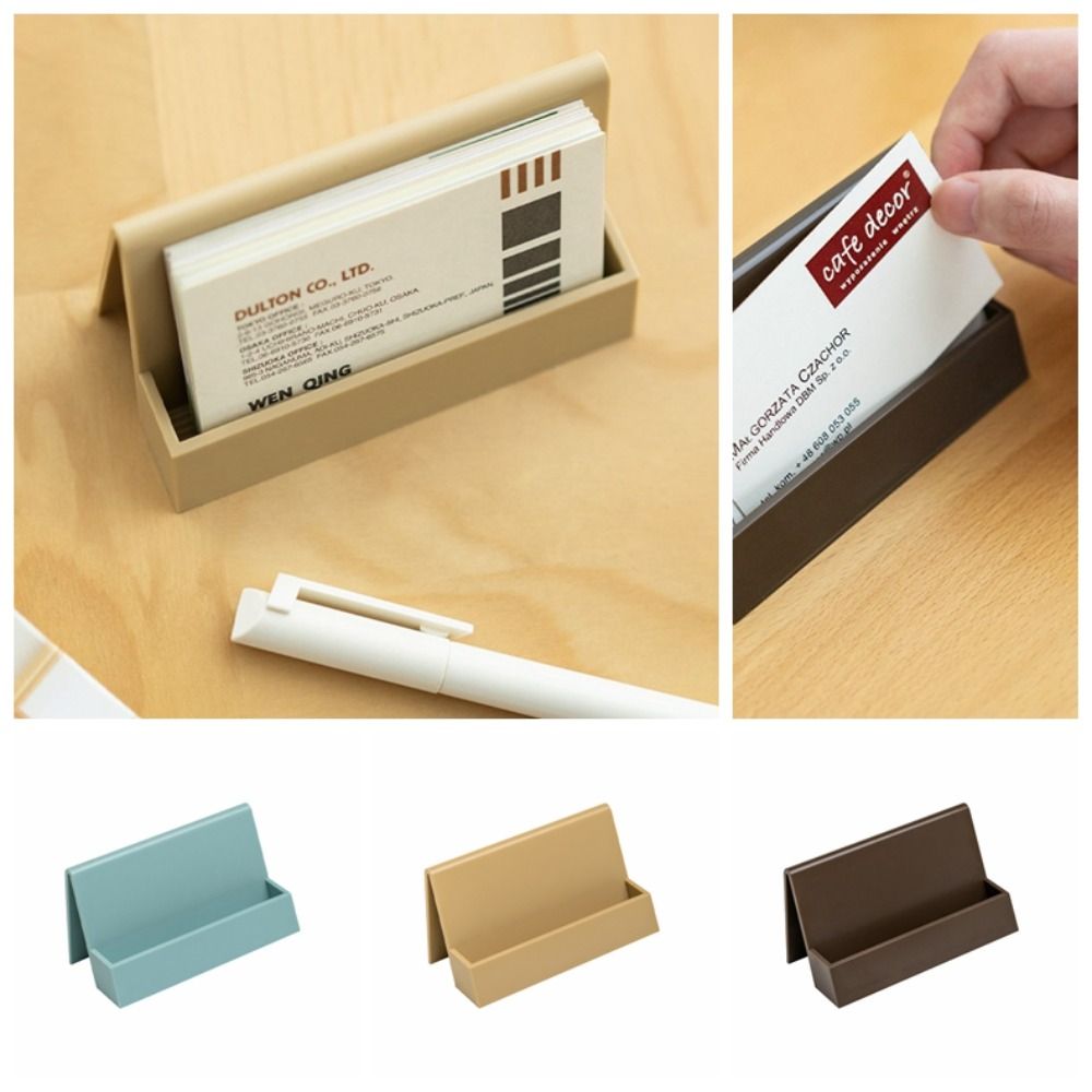 Simple Business Card Case Office Desktop Organization Card Storage Box Holder Office Accessories for Desk