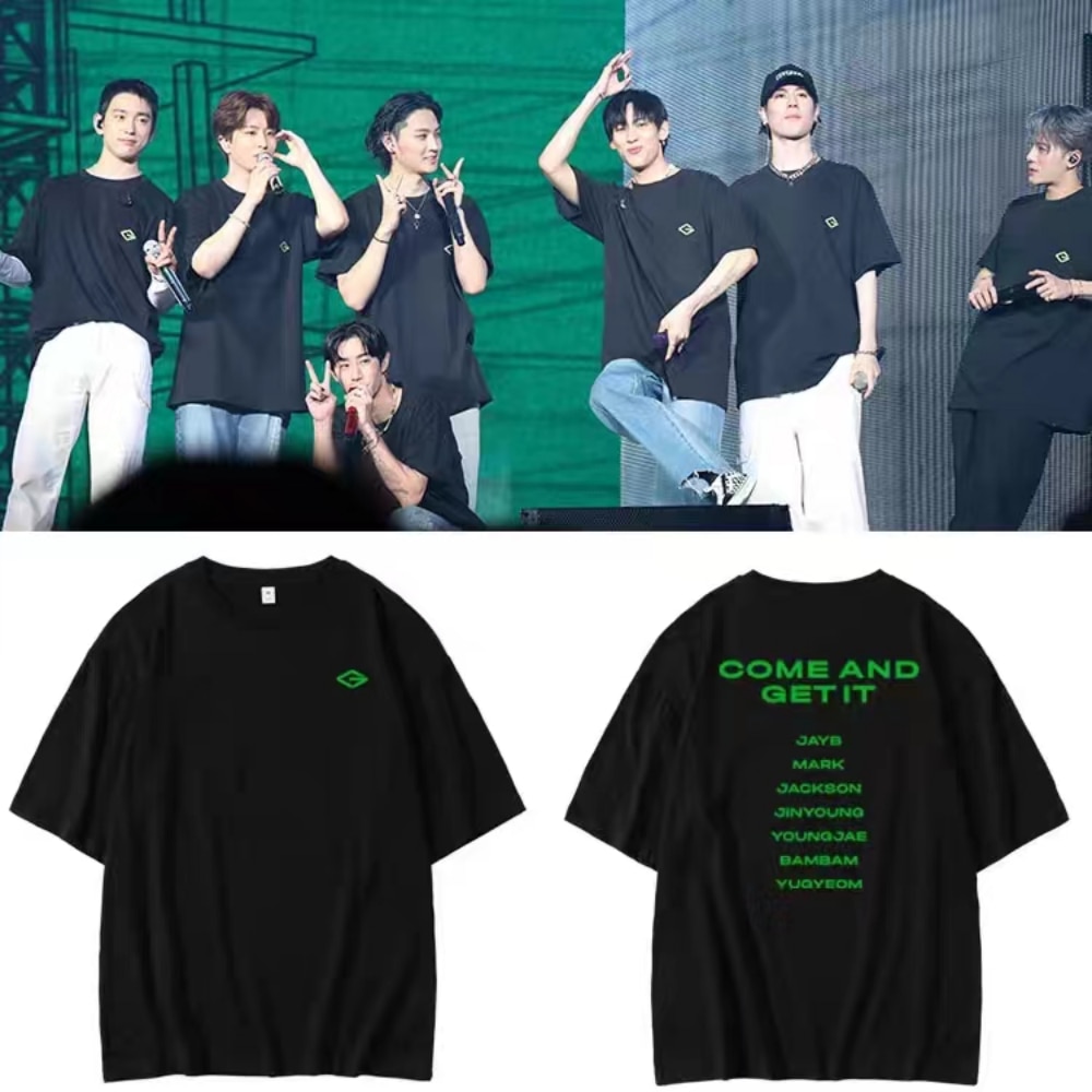 GOT7 T-shirt Kpop Graphic Printed Men Cotton Oversize Short Sleeve Tee Women Top Korean Fashion Streetwear Summer Couple Clothes