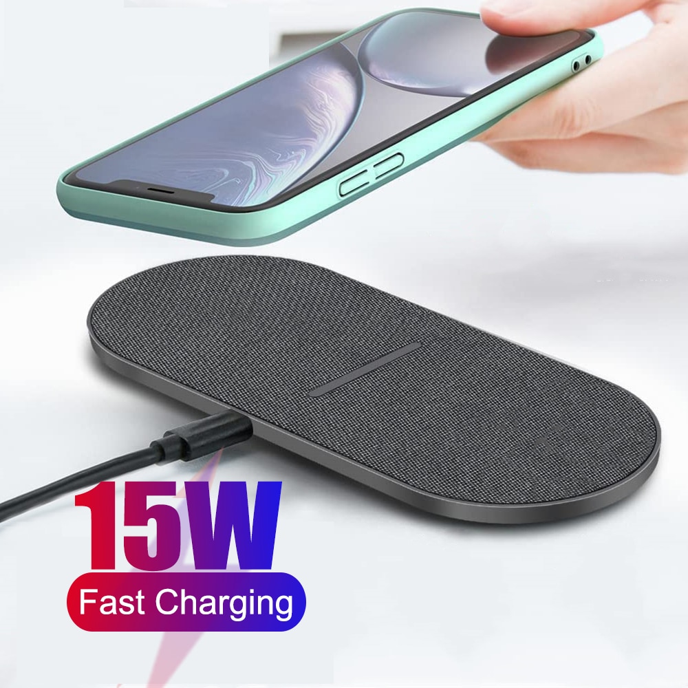 2 in 1 Wireless Charging Pad for iPhone 11 13 12 14 Pro XS Max Samsung S22 S21 S20 S10 S10E Dual Charger Mat for Airpods 3 Pro