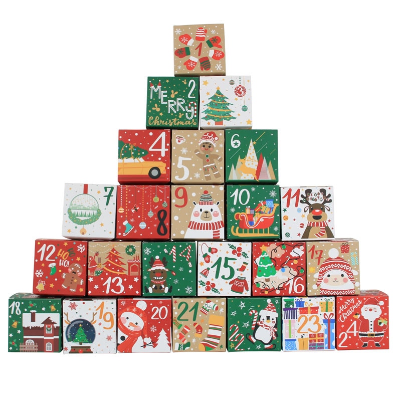 Small paper box packaging for Santa Claus decorative candy Chocolate toys Christmas gift Blind box