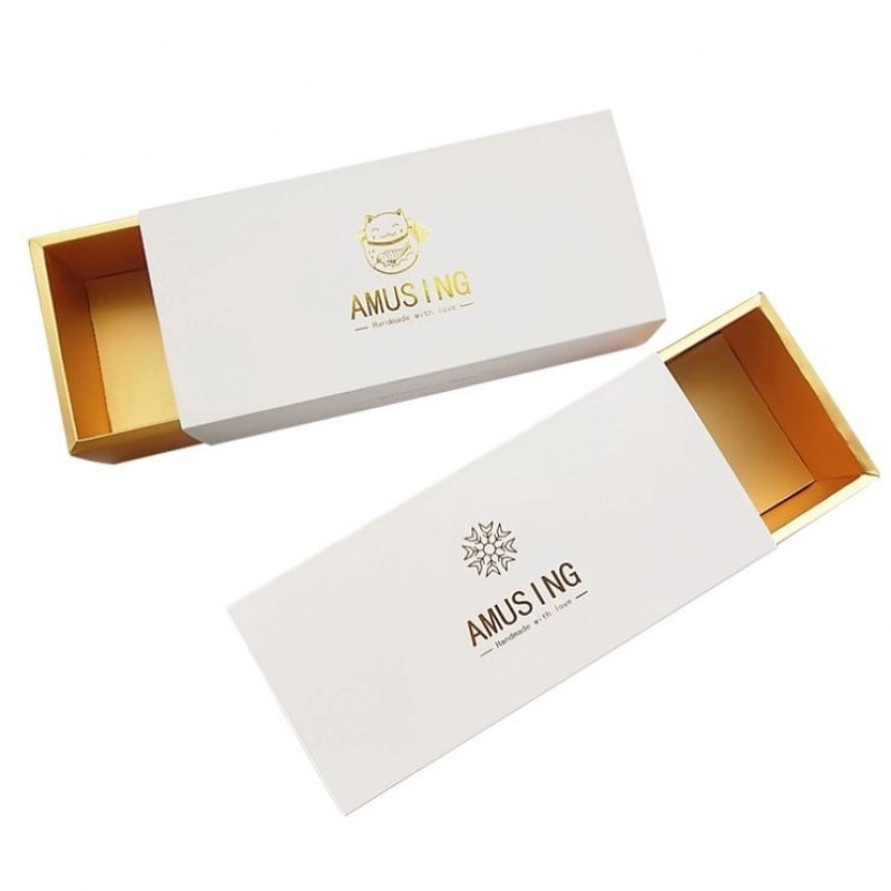 Custom Food Grade pastry paper box 14 macaron folding drawer packaging with clear sleeve
