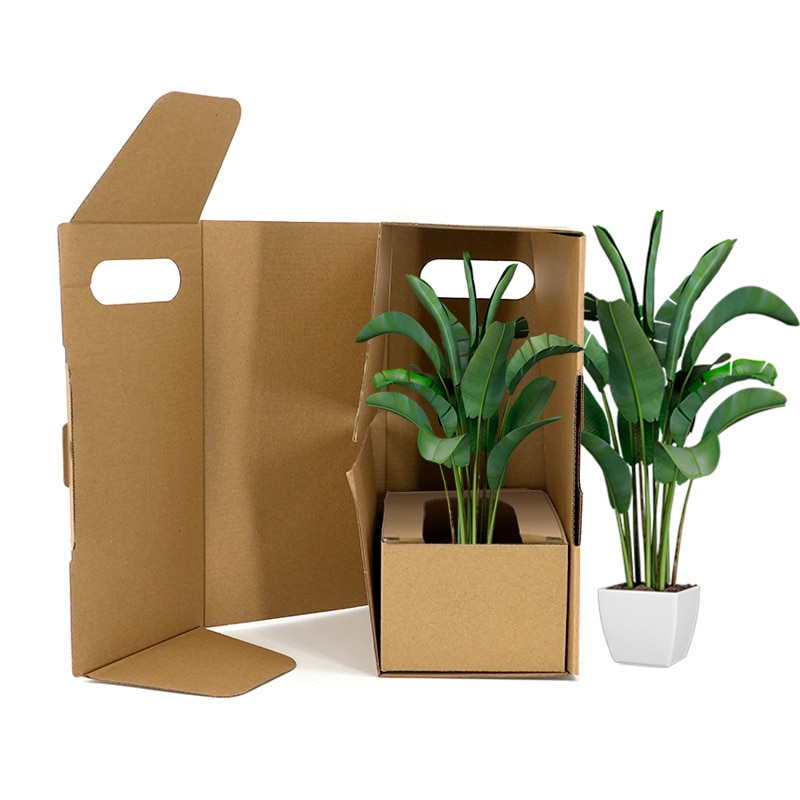Custom Logo Christmas Corrugated potted packaging boxes plant shipping box for packaging