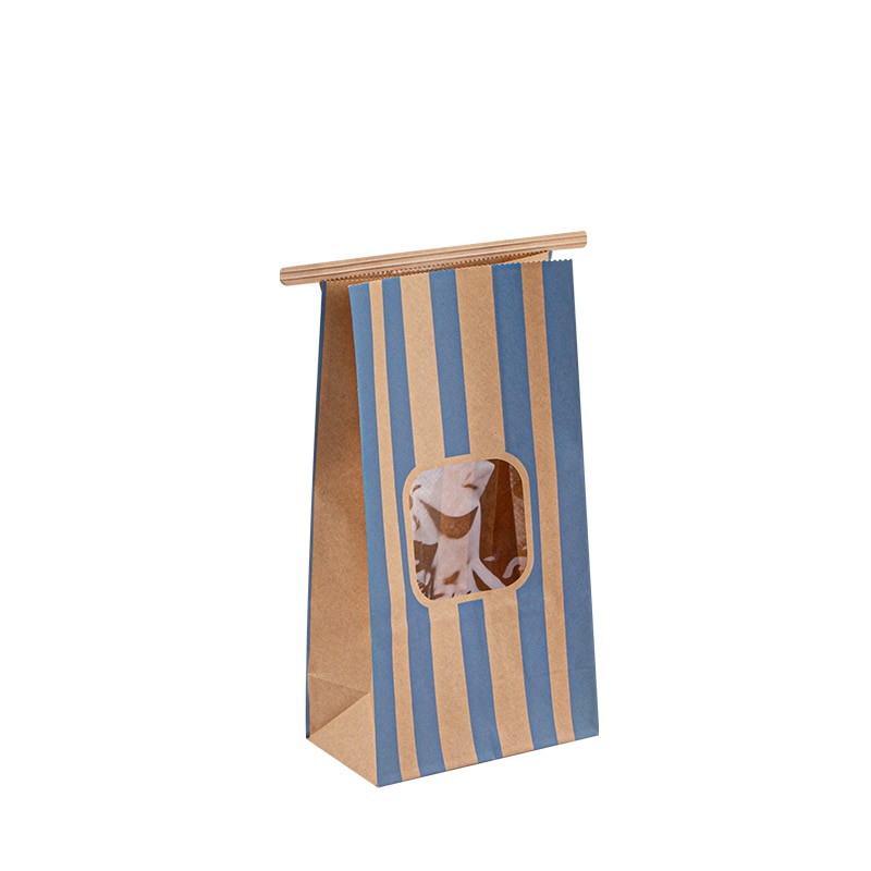 Snack packing bag coconut craft paper bags for bread, greaseproof kraft food paper bag with custom size