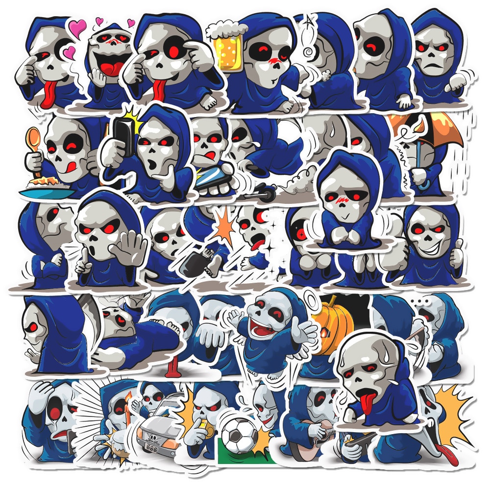 25/50PCS Fun Skull Life Stickers for Journals, Notebooks, Laptop and Water Bottles Stationery School Supplies DIY Art Craft