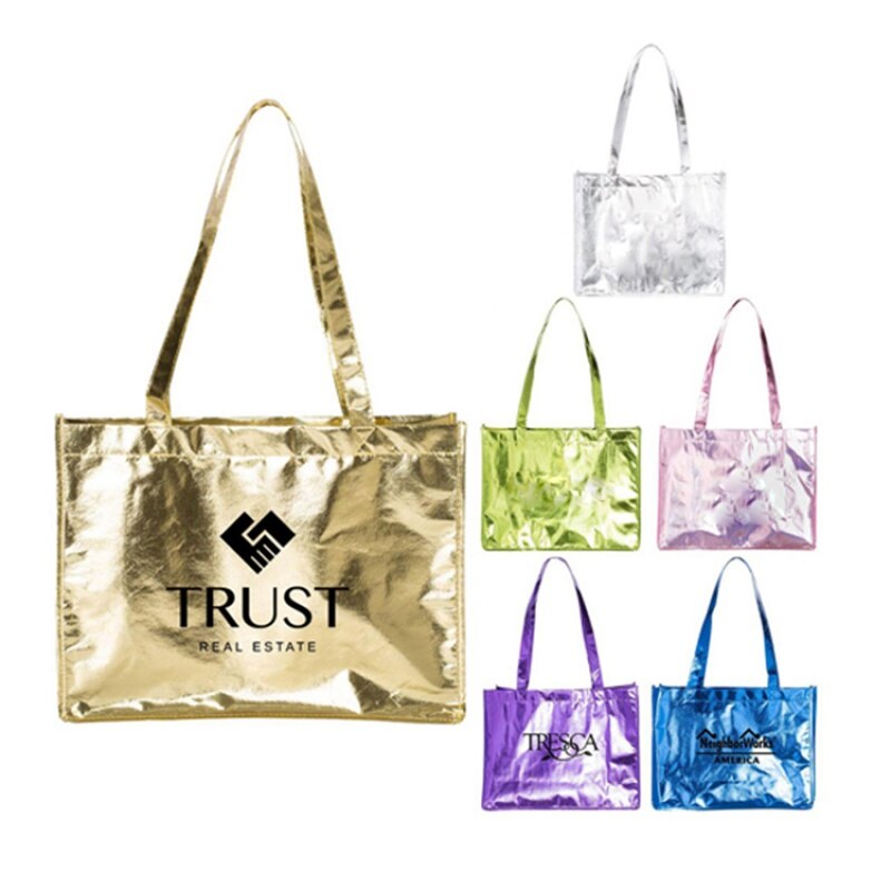 Custom eco friendly environmental nonwoven laminated pp cosmetic carry packaging non woven shopping tote bags with logo printed