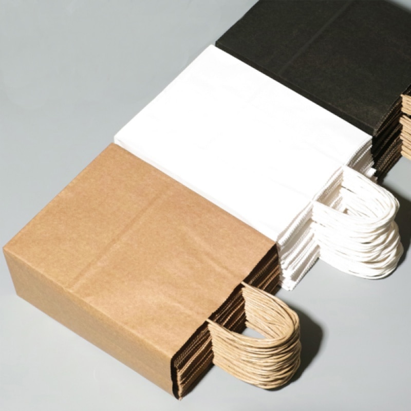 Custom Made Portable Restaurant Takeout Paper Bag Kraft Paper Paper Food Bags