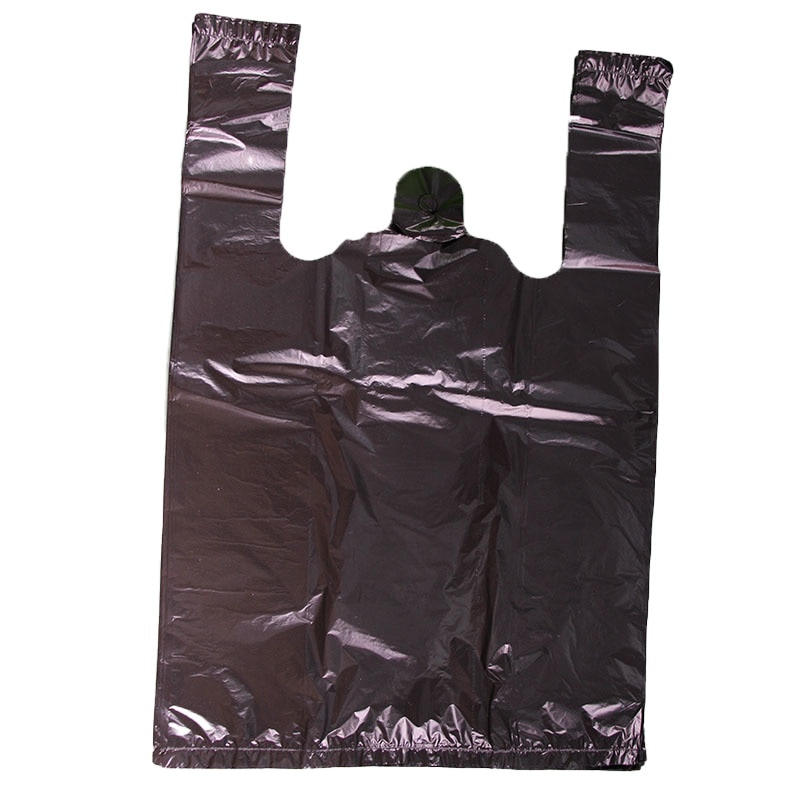 HDPE Plastic T shirt Vest Carrier Bag Shopping Black Packing Bags