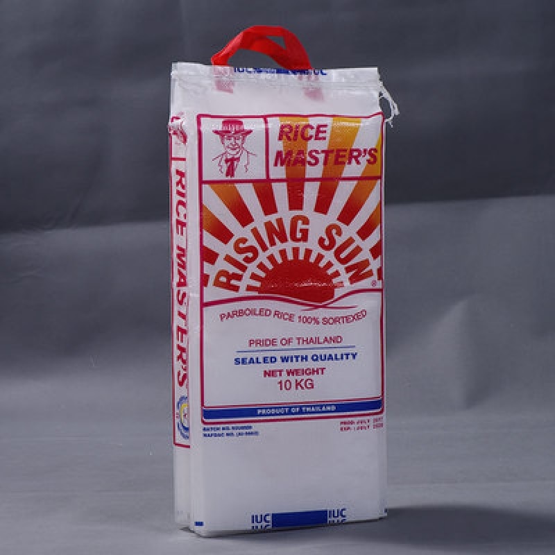 Bopp laminated pp woven bag rice sack design with handle