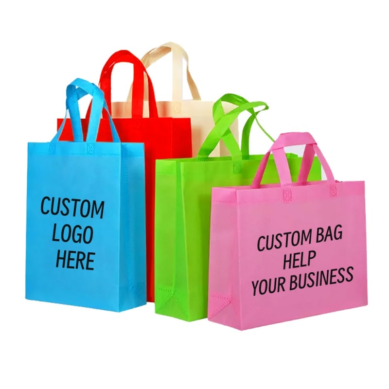 Friendly reusable grocery recycled eco bag pp nonwoven bags laminated non woven fabric carry shopping bag with custom print logo