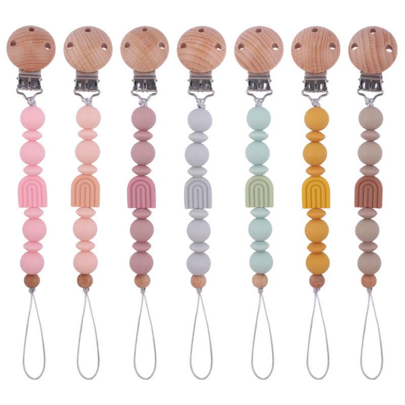 Hand Tied Pacifier Chain Retro Simplicity Lovely Beautiful And Generous Silicone Bead Material Will Not Harm The Baby Leisurely