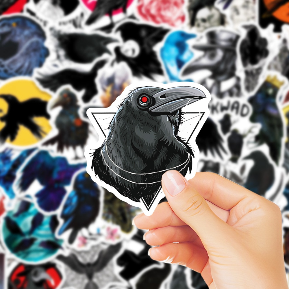 10/50Pcs Not Repeating Terrifying Raven Stickers Suitcase Doodle Stickers Guitar Phone Notebook Stationery Computer Waterproof