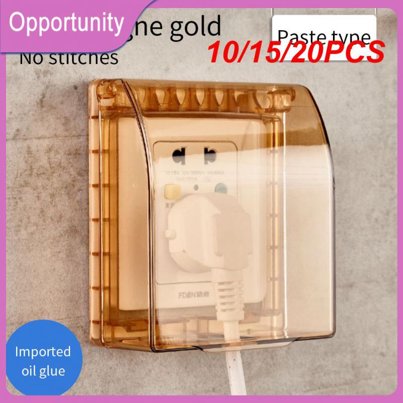10/15/20PCS Home Office 86 Type Wall Socket Box Splash-proof Self-adhesive Switch Protective Cover Waterproof