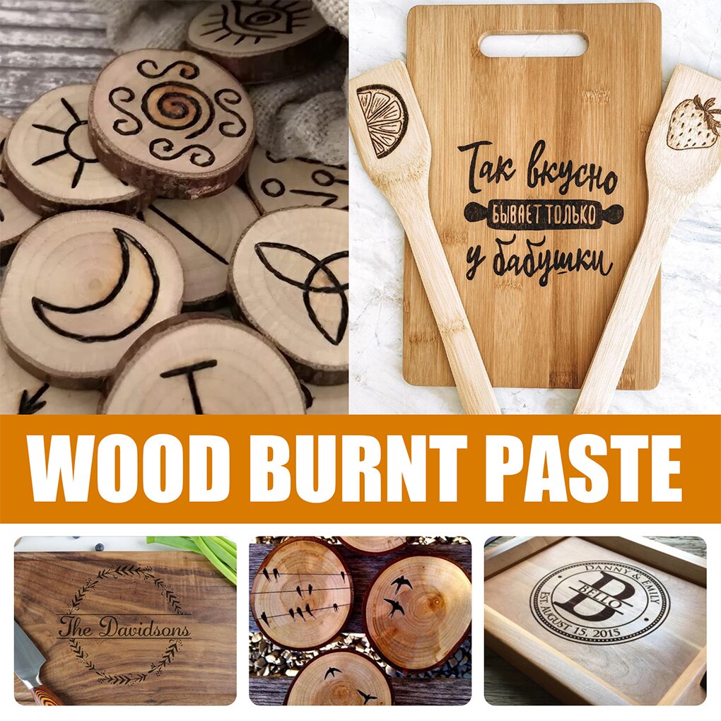 Wood Denim Burn Cream Heats Activated Torch Paste Drawing Handmade