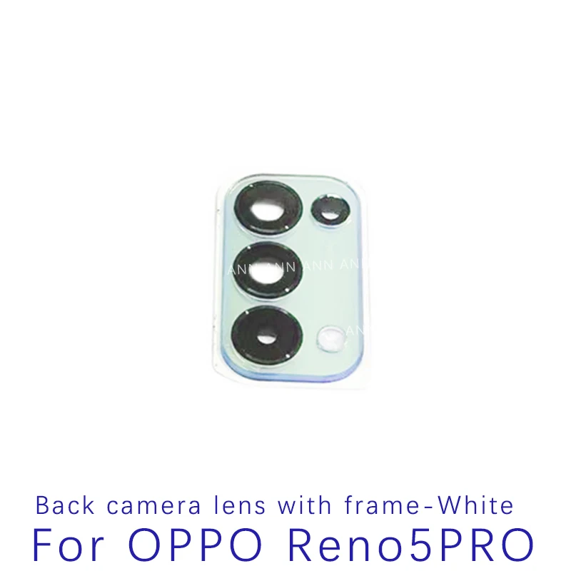 Back Camera Glass Lens With Cover Frame For Oppo Reno 5pro Main Rear Camera Lens with Glue Replacement Parts