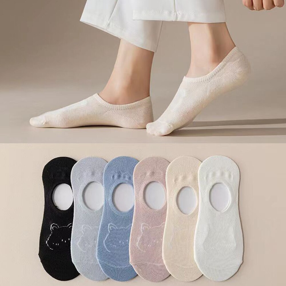 1Pair Fashion Non-slip Cute Breathable Boat Socks Women Socks Low Cut Socks Non-slip Socks Invisible Socks Soft Unisex Sock