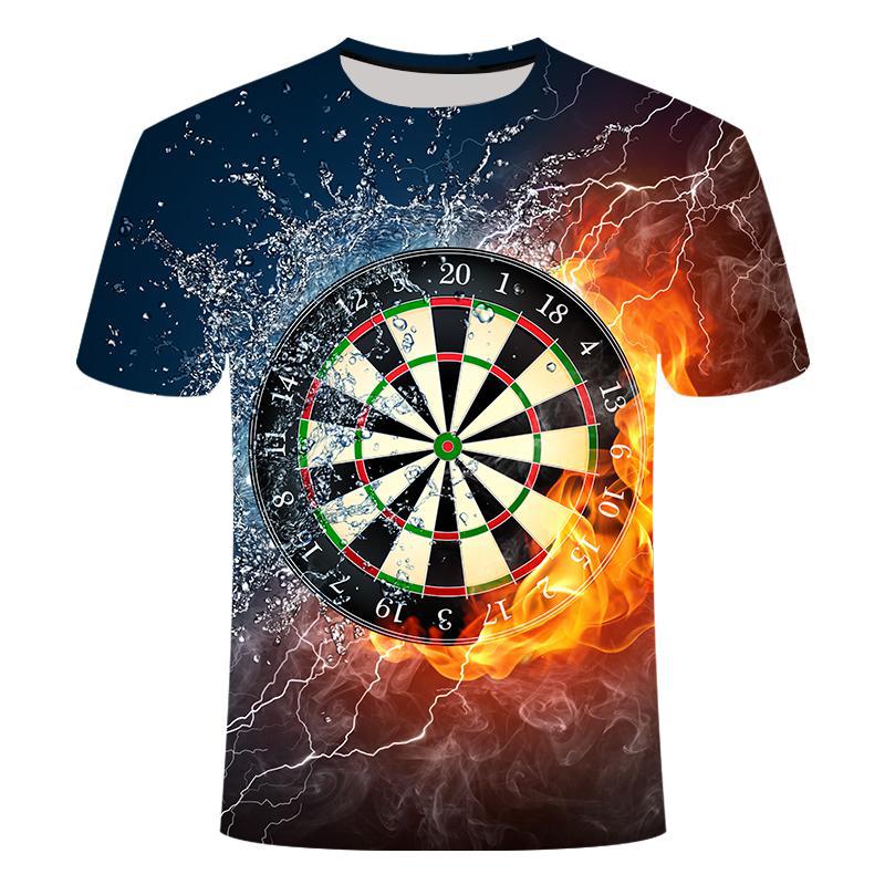 Summer 3d Printing T Shirts Dart Board Shirt Darts Throw Game Graphic Tee T Shirts Short Sleeve Pinkycolor Designer For Men