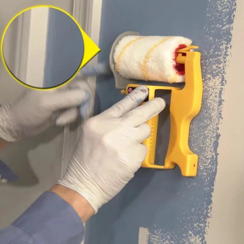 Latex Paint Inner Corner Wall Paint Brush Paint Roller with Angled Brush for Interior Painting Trimming Roller Brush for Wall
