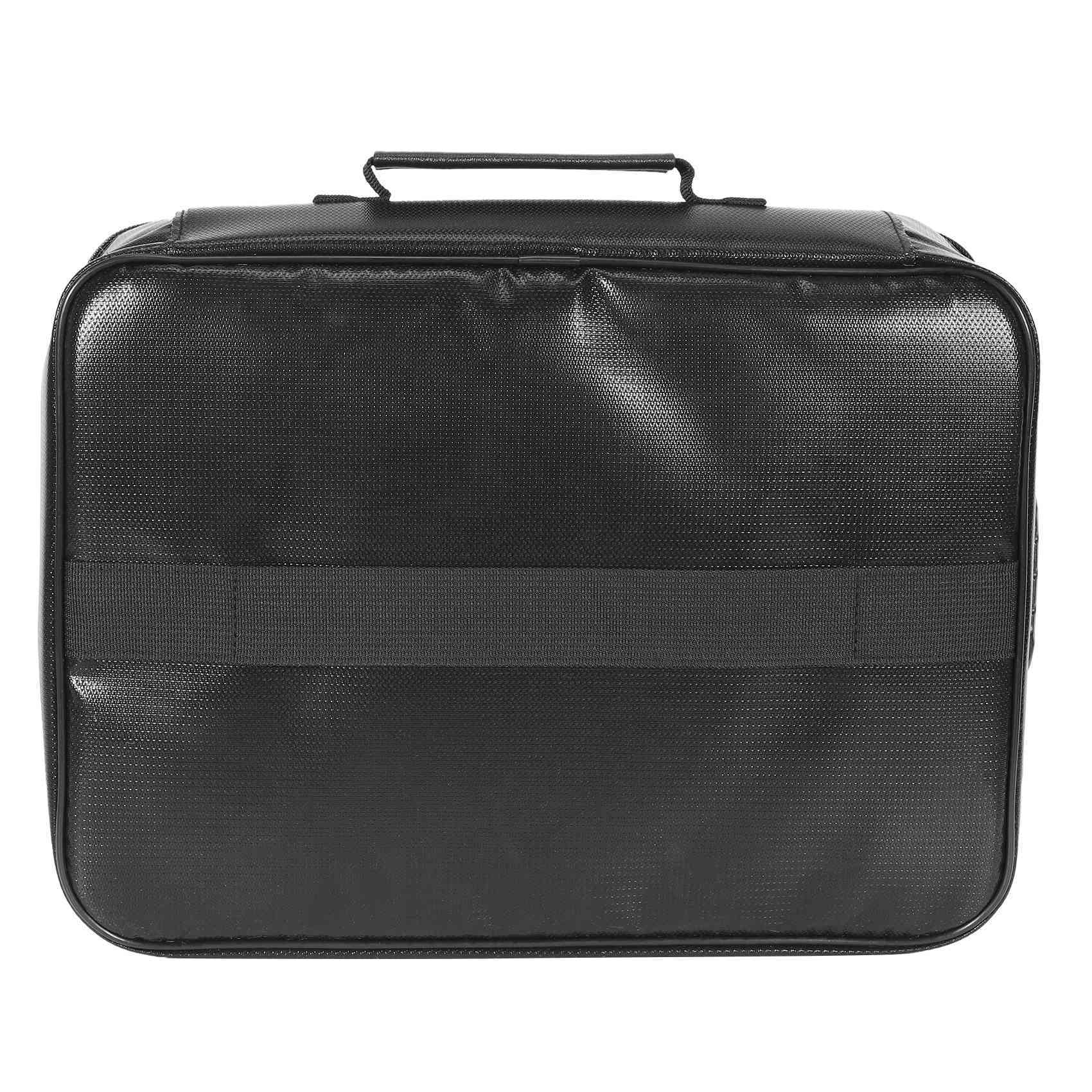 Document Bag with Lock, Fireproof 3-Layer Document Storage Box with Waterproof Zipper,Used for Laptops, Documents B