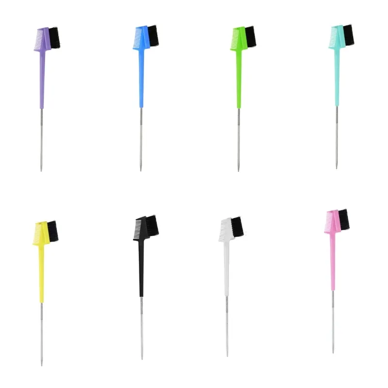 831E Hair Styling Brush Steel Pins Nylon Bristles Double Sided Hairbursh