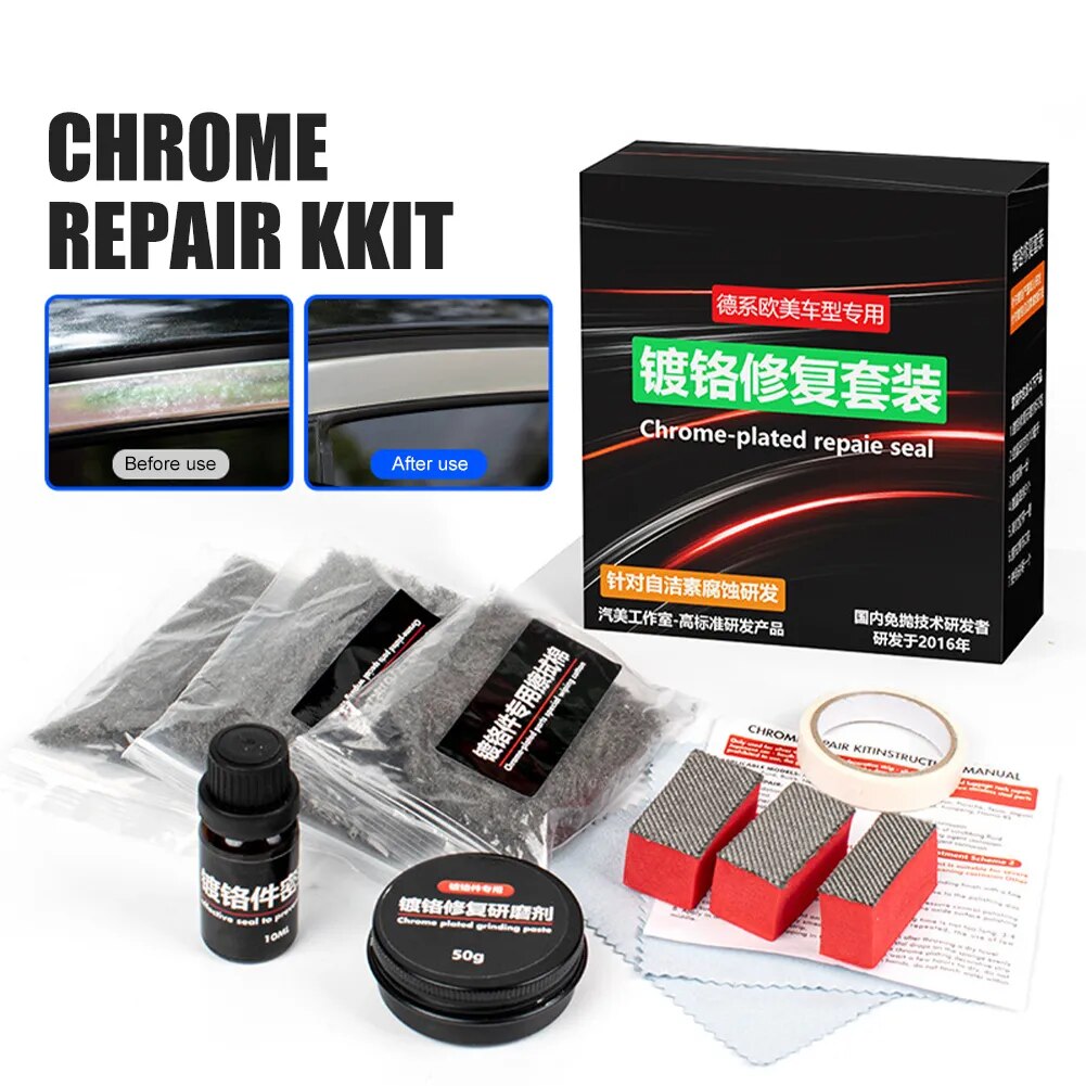 10ml Car Chrome Repair Agent Chrome Strip Stains Oxidation Removal Rust Remover Chrome Trim Refurbishment For SUV Car RV Bumpers