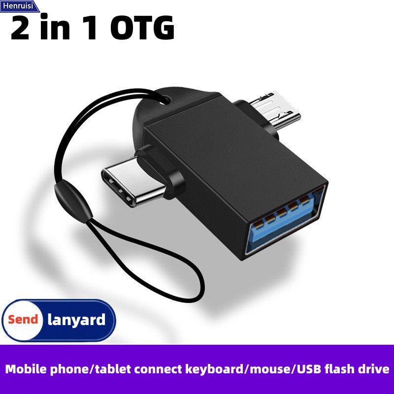 Two in One OTG Adapter USB3.0 Female To Micro USB Male&Type C Male Connector Adapters 5Gbps Data Transmitting Adapter