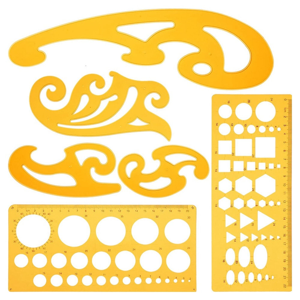 6 Pieces French and Template Ruler Set Drawing Template Tool Templates for Personal Drawing and Drafting