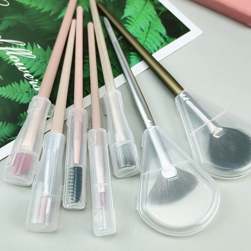 Portable Makeup Brush Waterproof Plastic Cover Dustproof Protective Cover Anti-Fried Bristles Brush Storage Tool