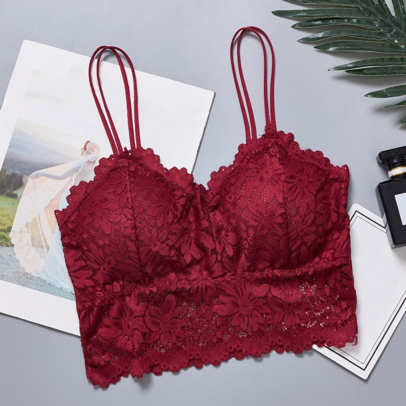 Sexy Lace Bralette Tube Tops Bandeau Summer Women Lace Bra Tanks Crop Tops Bandeau Girl Underwear Hot Sale
