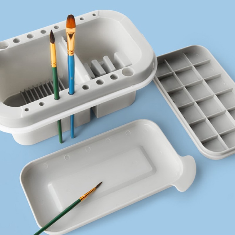 Brush Washing Bucket Multifunction Pen Barrel Brush Washer With Art Palette Brush Holder ,Art Supplies Brush Washing Tool