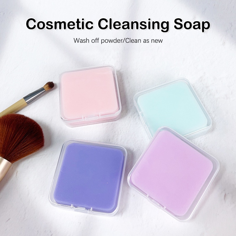 Beauty Egg Makeup Brush Cleansing Soap Cosmetic Brush Cleaning Soap Powder Puff Cleaner 50g