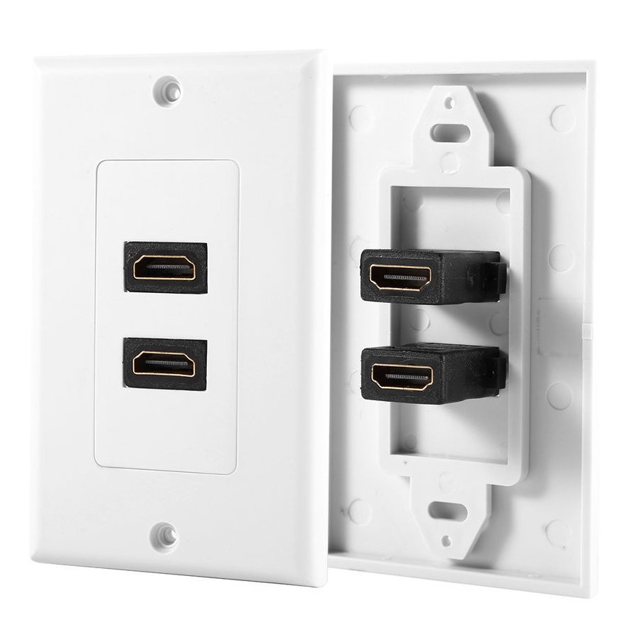 HDMI 2-Ports Wall Face Plate Panel Outlet 1080p Cover Coupler Socket HOT