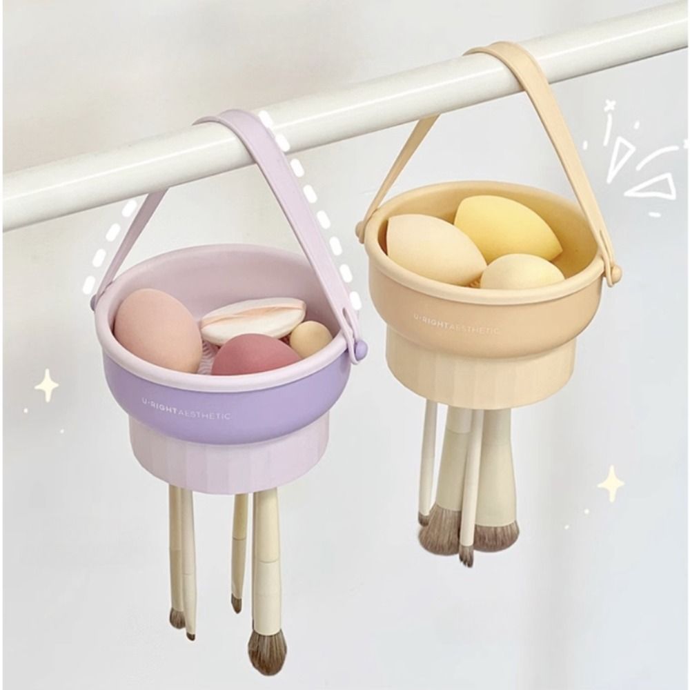 3 in 1 Makeup Brush Tool Cleaning Silicone Folding Bowl Beauty Brush Drying Rack Portable Travel Makeup Brush Scrubbers