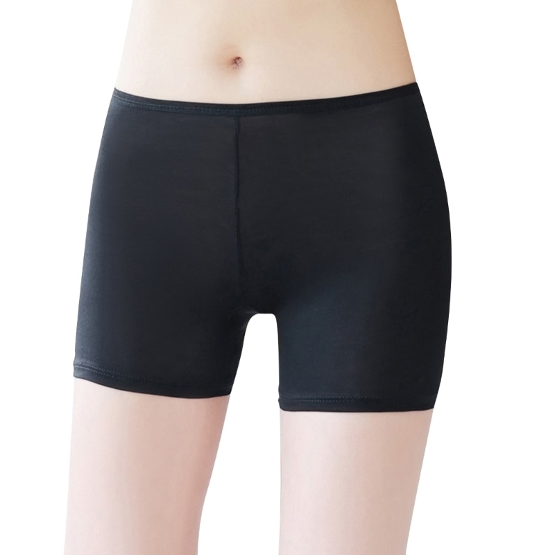 Slip Shorts for Under Dresses Anti Chafing Thigh Bands Underwear Women Girls Ice Silk Stretch Safety Pants Breathable