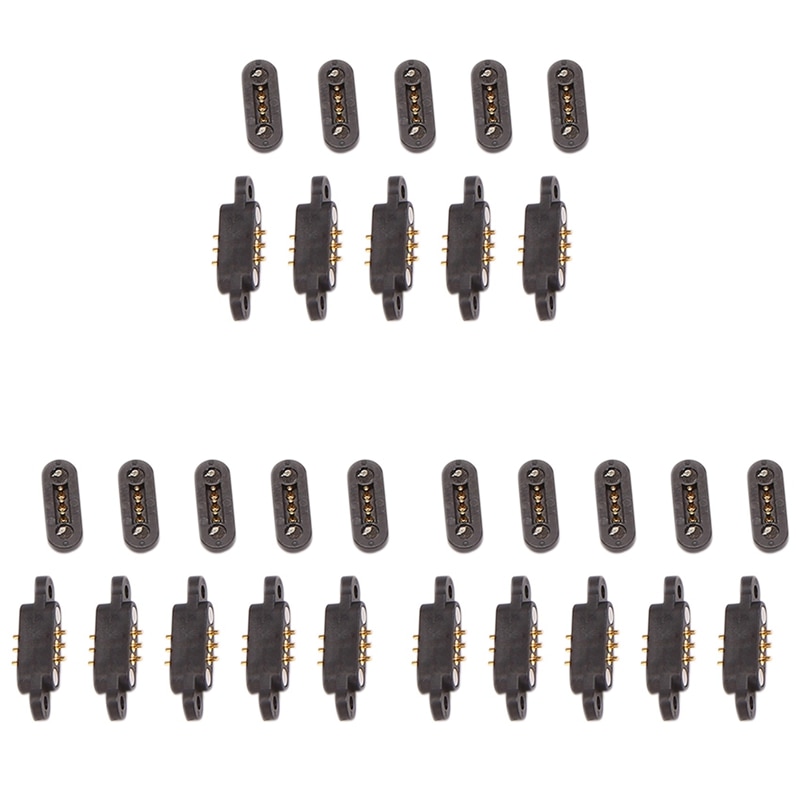 15 Pairs Spring Loaded Magnetic Pogo Pin Connector 3 Positions Magnets Pitch 2.3MM Through Holes Male Female Probe