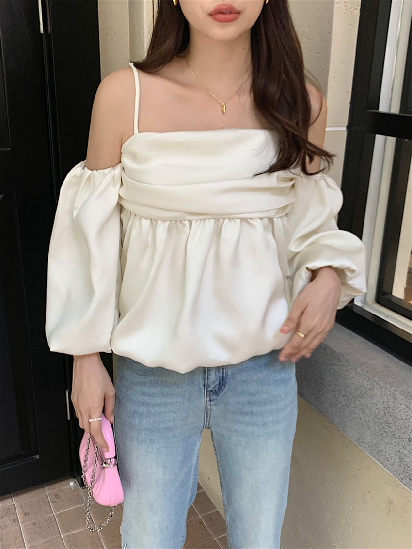 PLAMTEE Backless Gentle Blouses Women Half Sleeve Party 2023 Sweet High Street Elegant New Chic Daily Apricot Tops Summer Sexy