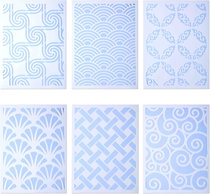 Pack of 6 Geometry Stencil Home Office School Learn Handicrafts Crafts DIY Making Template Stationery Supplies for Kids