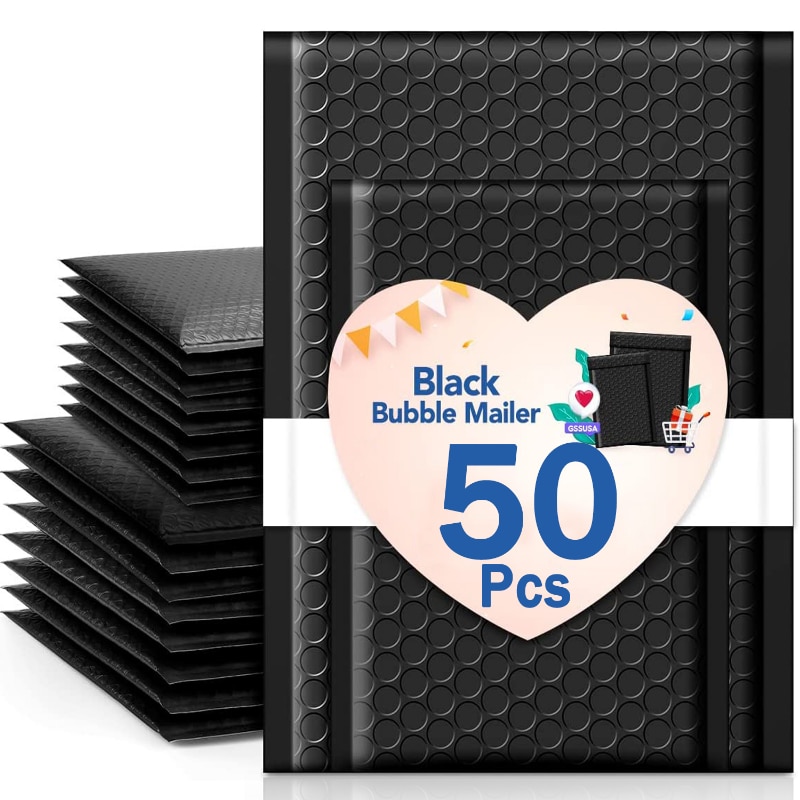 Black Pink Bubble Mailers Strong Adhesion Padded Envelope Mailer Self-Seal Bubble Mailing for Small Business Shipping Envelopes