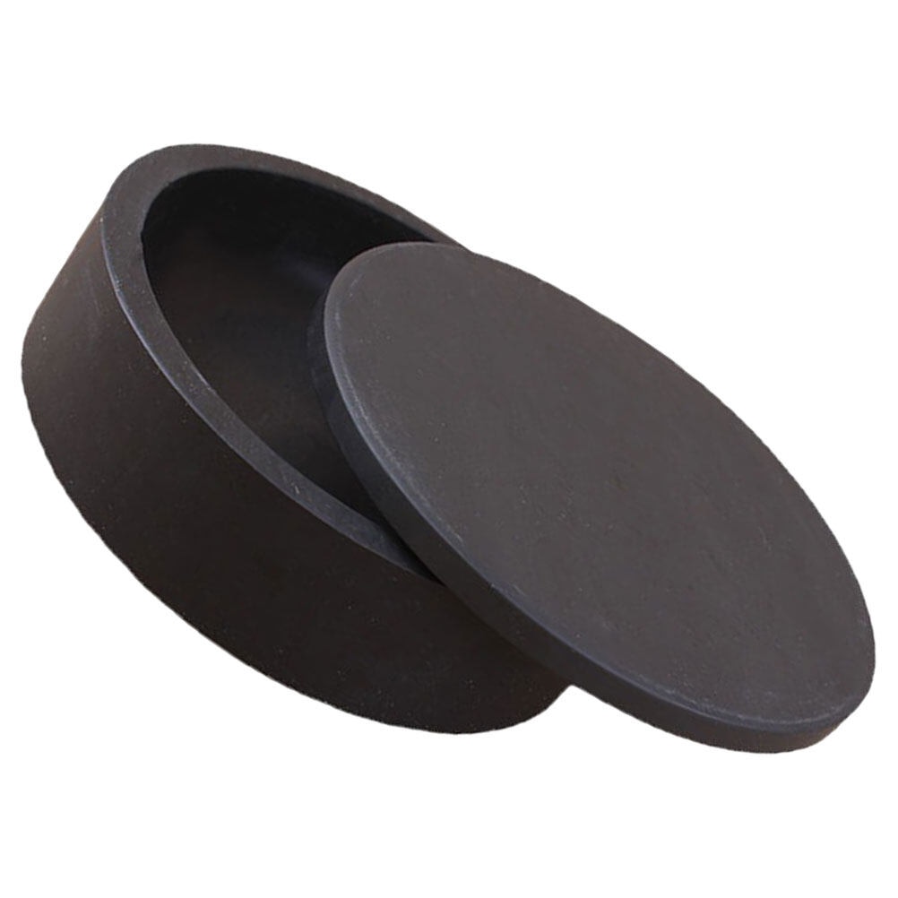 Calligraphy Ink Chinese Inkslab Rough Stone Lidded Holder Covered Inkstone Student