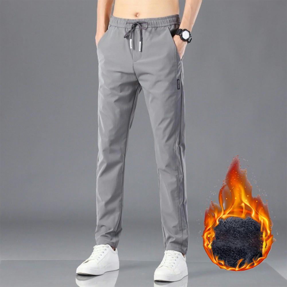 2023 Men's Casual Trousers Spring Summer Solid Color Fashion Pocket Applique Full Length Male Work Pants Straight Pantalon