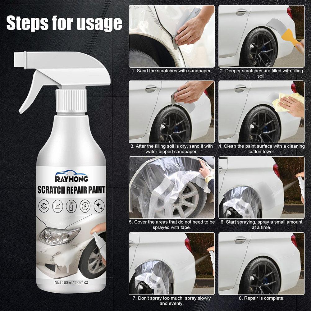 60ml Car Scratch Repair Spray White Black Car Polishing Spray Repair Scratch Remover Agent Coating Liquid Car Nano H4M5